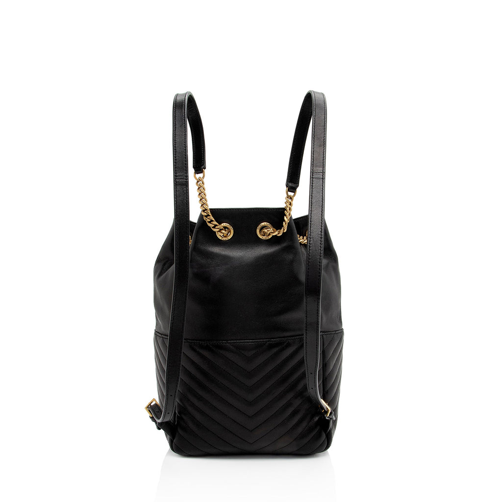 Saint Laurent Matelasse Lambskin Monogram Joe Backpack (SHF-C9THXn)