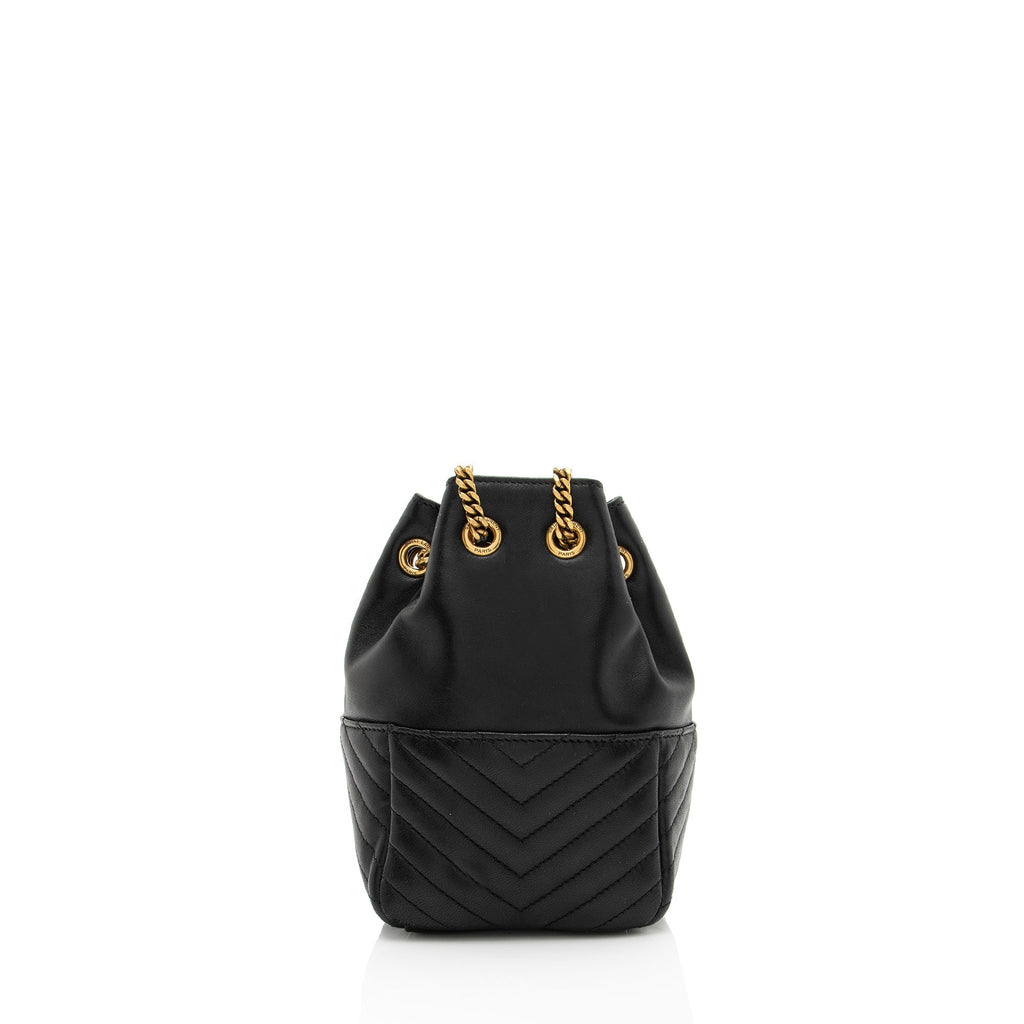 Saint Laurent Matelasse Lambskin Monogram Joe Nano Bucket Bag