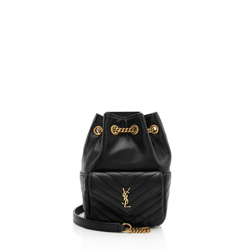 Saint Laurent Matelasse Lambskin Monogram Joe Nano Bucket Bag