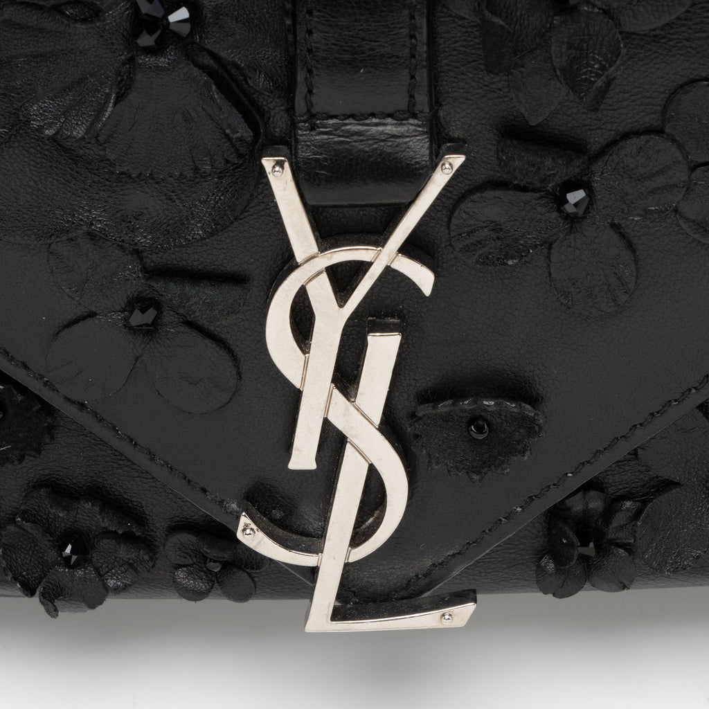 Saint Laurent Matelasse Leather Floral Applique Monogram Classic Baby Chain Bag