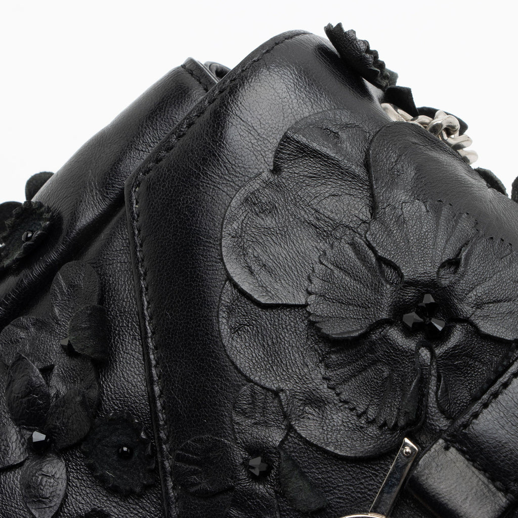 Saint Laurent Matelasse Leather Floral Applique Monogram Classic Baby Chain Bag
