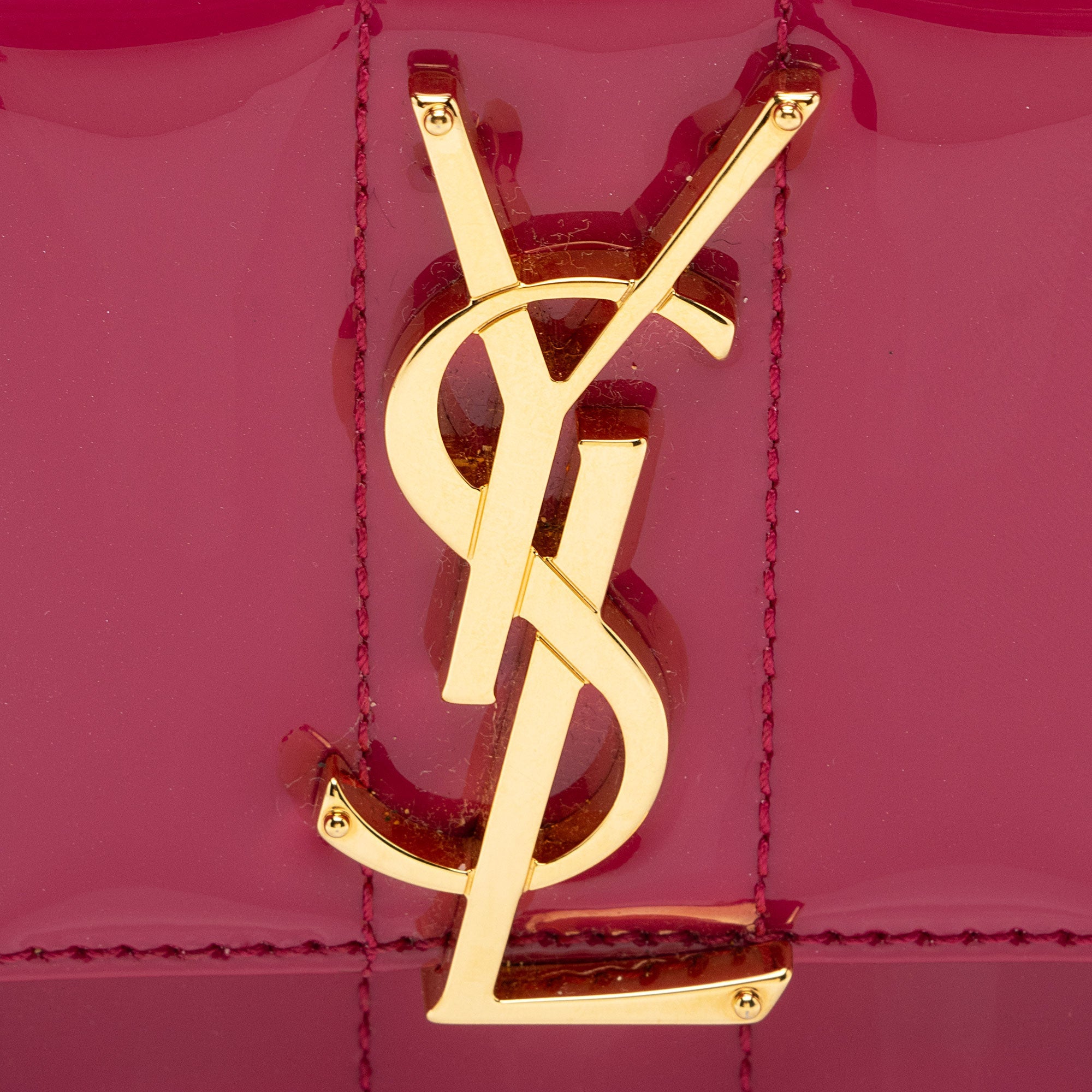 Saint Laurent Matelasse Patent Lambskin Monogram Vicky Camera Bag