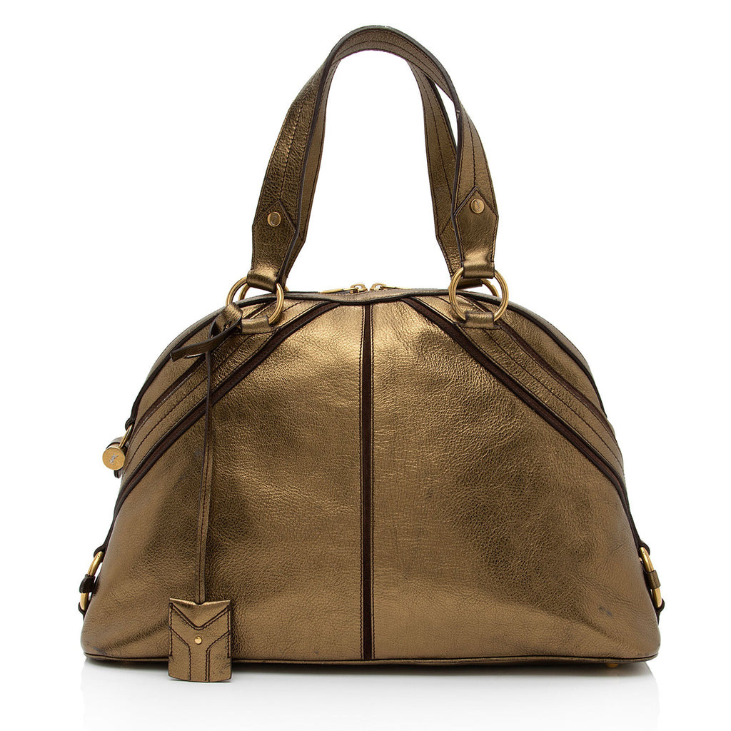 Saint Laurent Metallic Calfskin Muse Large Satchel (SHF-hk5NIK)