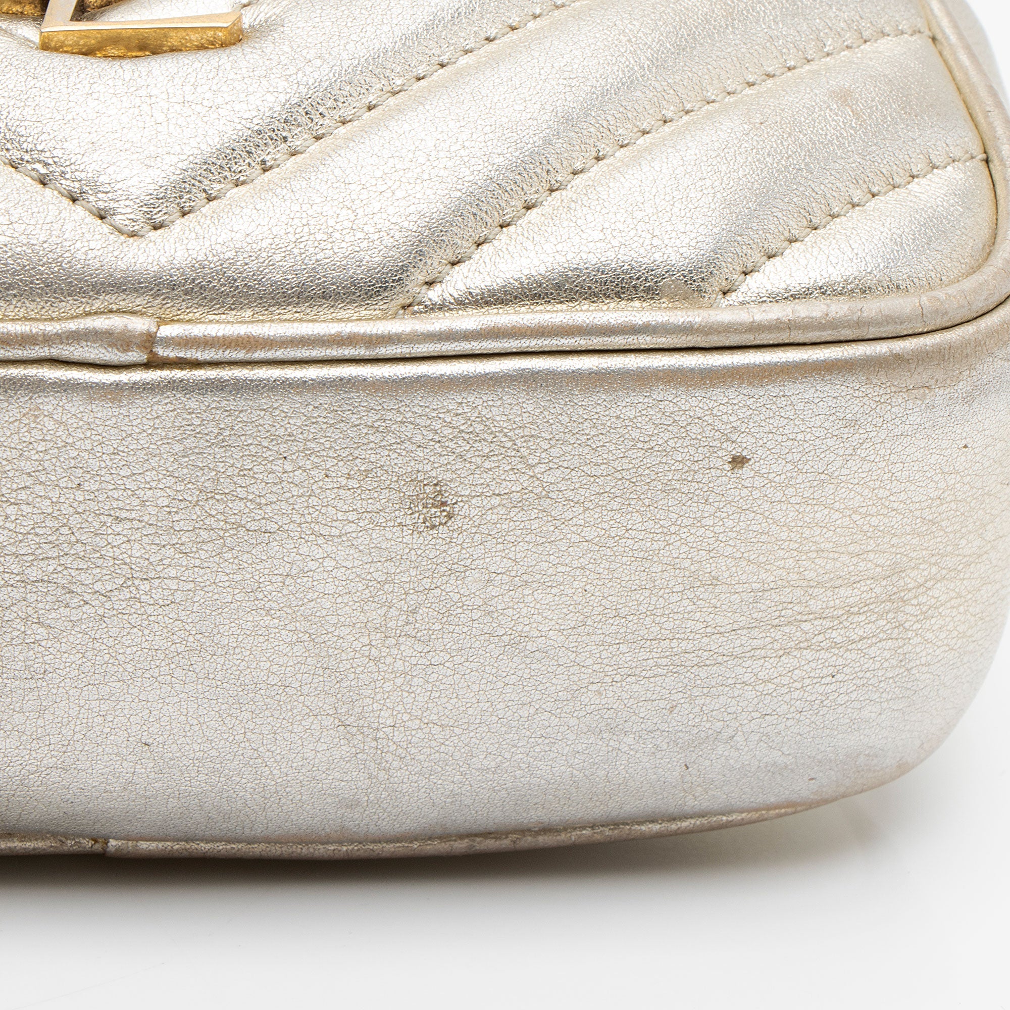 Saint Laurent Metallic Matelasse Calfskin Monogram Small Belt Bag