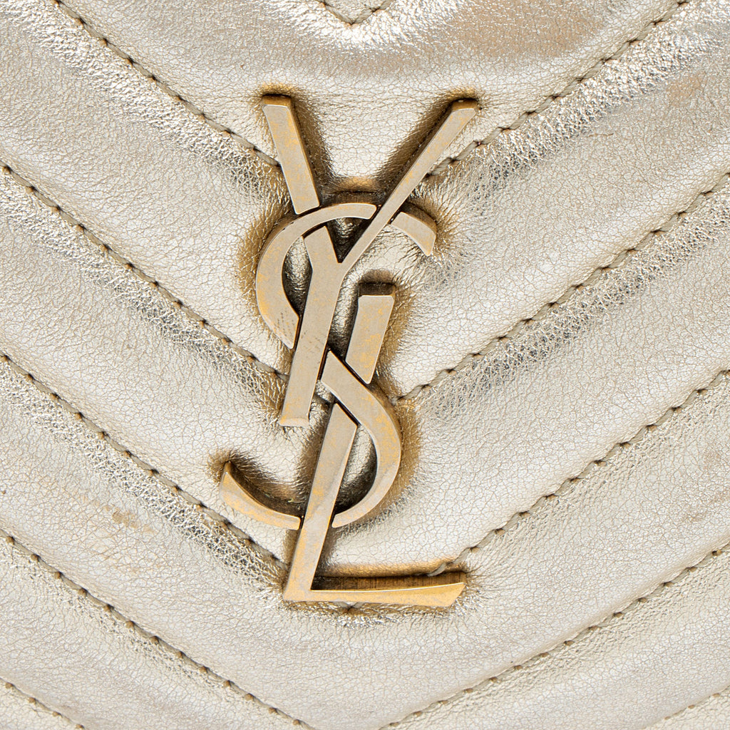 Saint Laurent Metallic Matelasse Calfskin Monogram Small Belt Bag