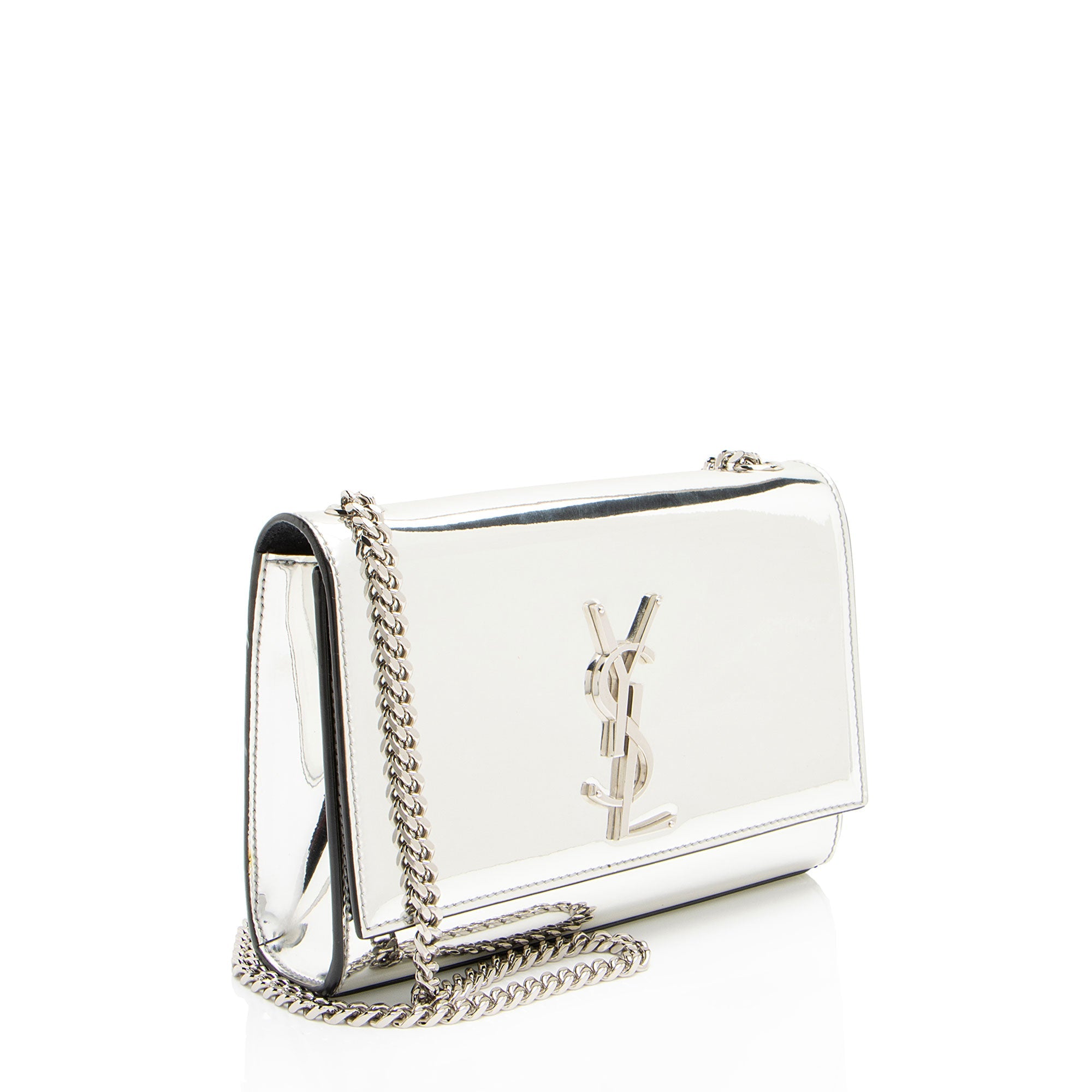 Saint Laurent Metallic Patent Leather Kate Small Shoulder Bag (SHF-JmBS7h)