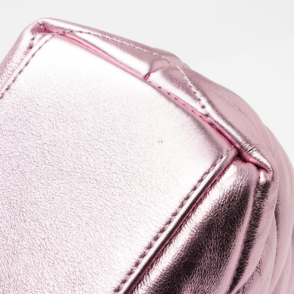 Saint Laurent Metallic Quilted Lambskin Puffer Sade Clutch (SHF-dsF7Ye)