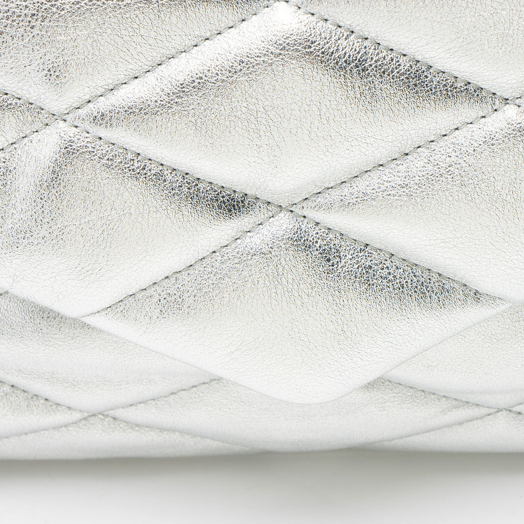 Saint Laurent Metallic Quilted Lambskin Puffer Sade Clutch