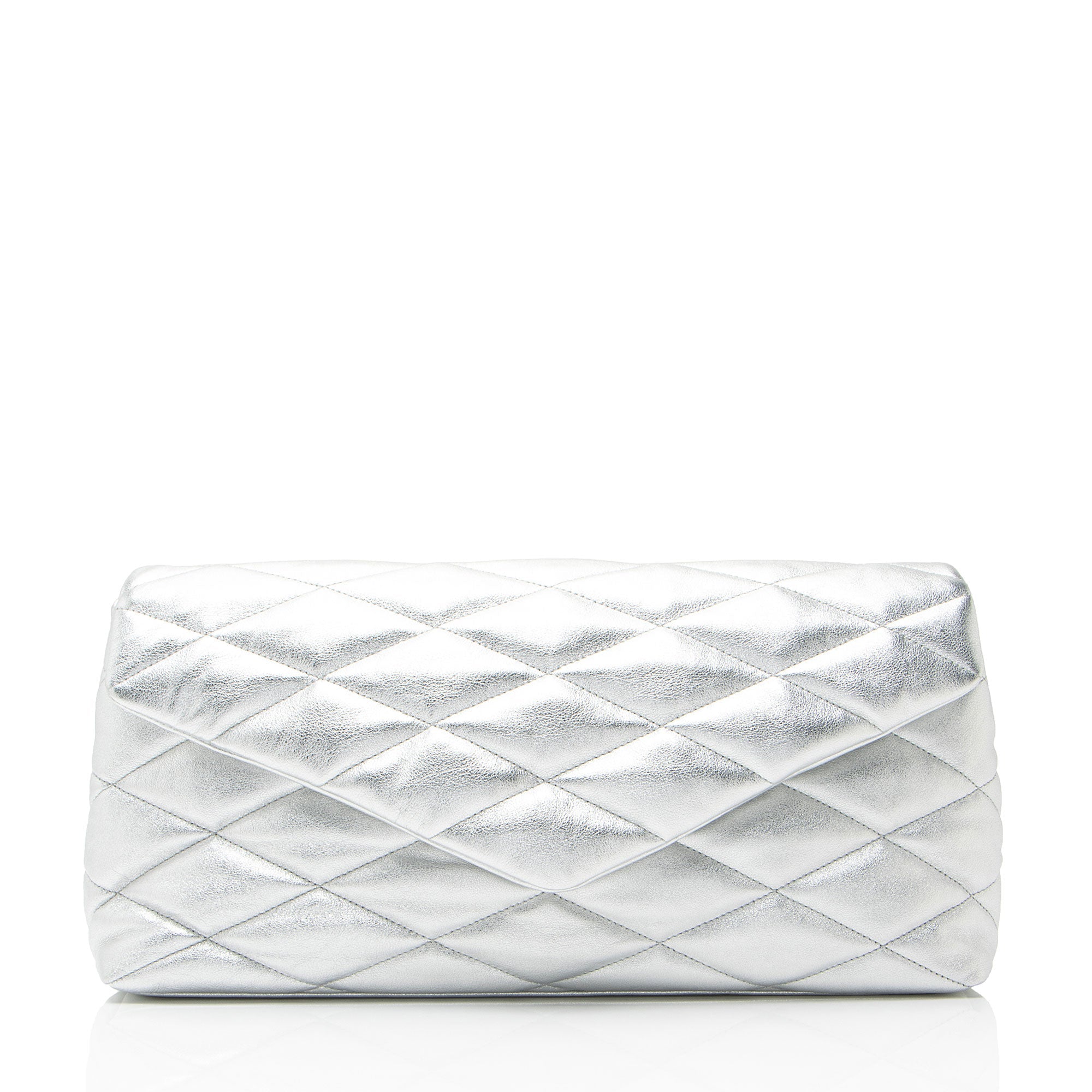 Saint Laurent Metallic Quilted Lambskin Puffer Sade Clutch