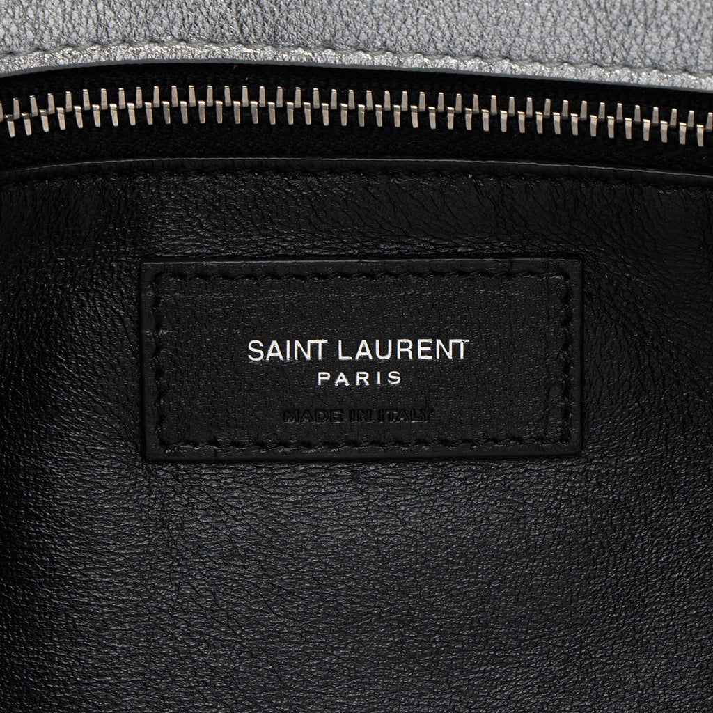 Saint Laurent Metallic Quilted Lambskin Puffer Sade Clutch
