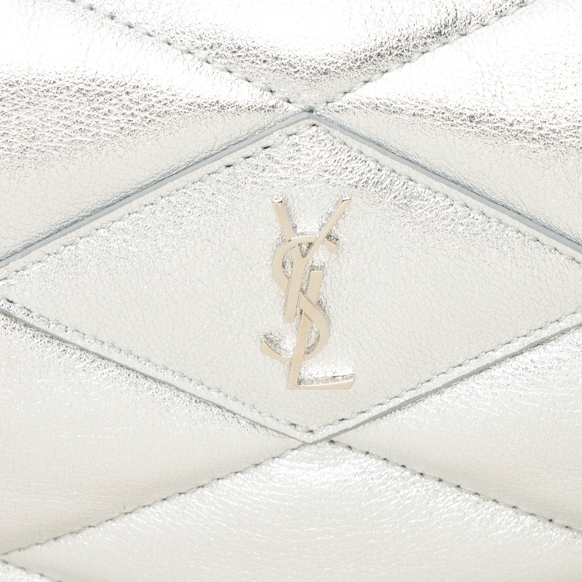 Saint Laurent Metallic Quilted Lambskin Puffer Sade Clutch