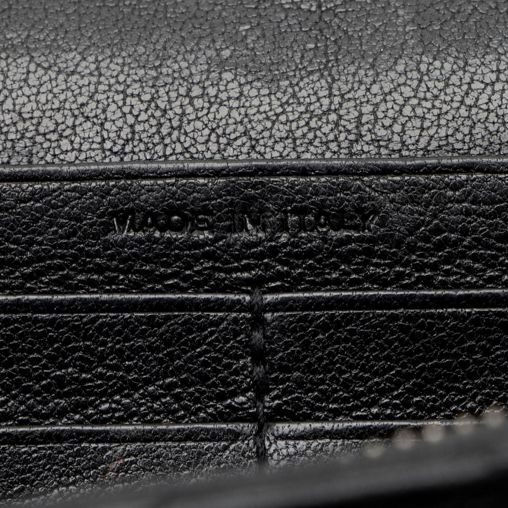 Saint Laurent Mixed Matelasse Grain de Poudre Embellished Monogram Chain Wallet
