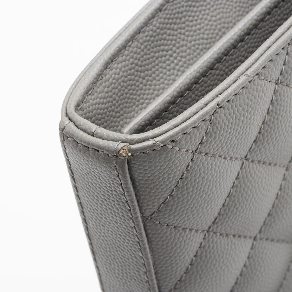 Saint Laurent Mixed Matelasse Grain de Poudre Monogram Chain Wallet