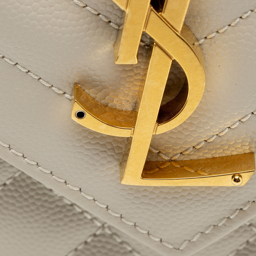 Saint Laurent Mixed Matelasse Grain de Poudre Monogram Large Shoulder Bag