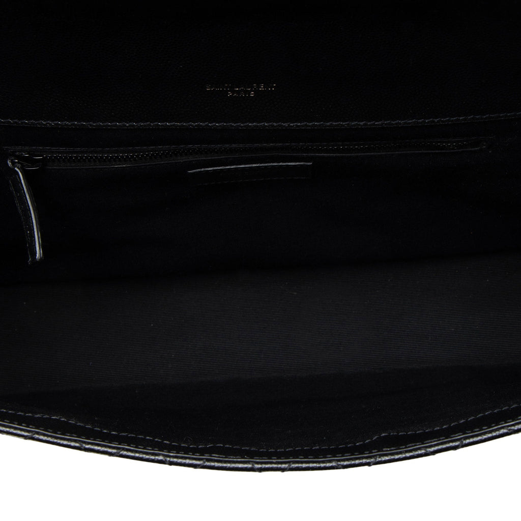 Saint Laurent Mixed Matelasse Grain de Poudre Monogram Large Shoulder Bag