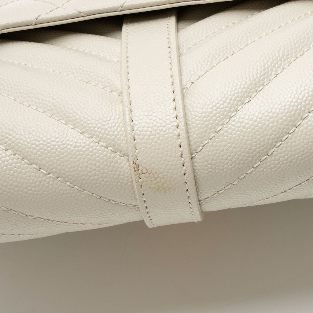 Saint Laurent Mixed Matelasse Grain de Poudre Monogram Large Shoulder Bag