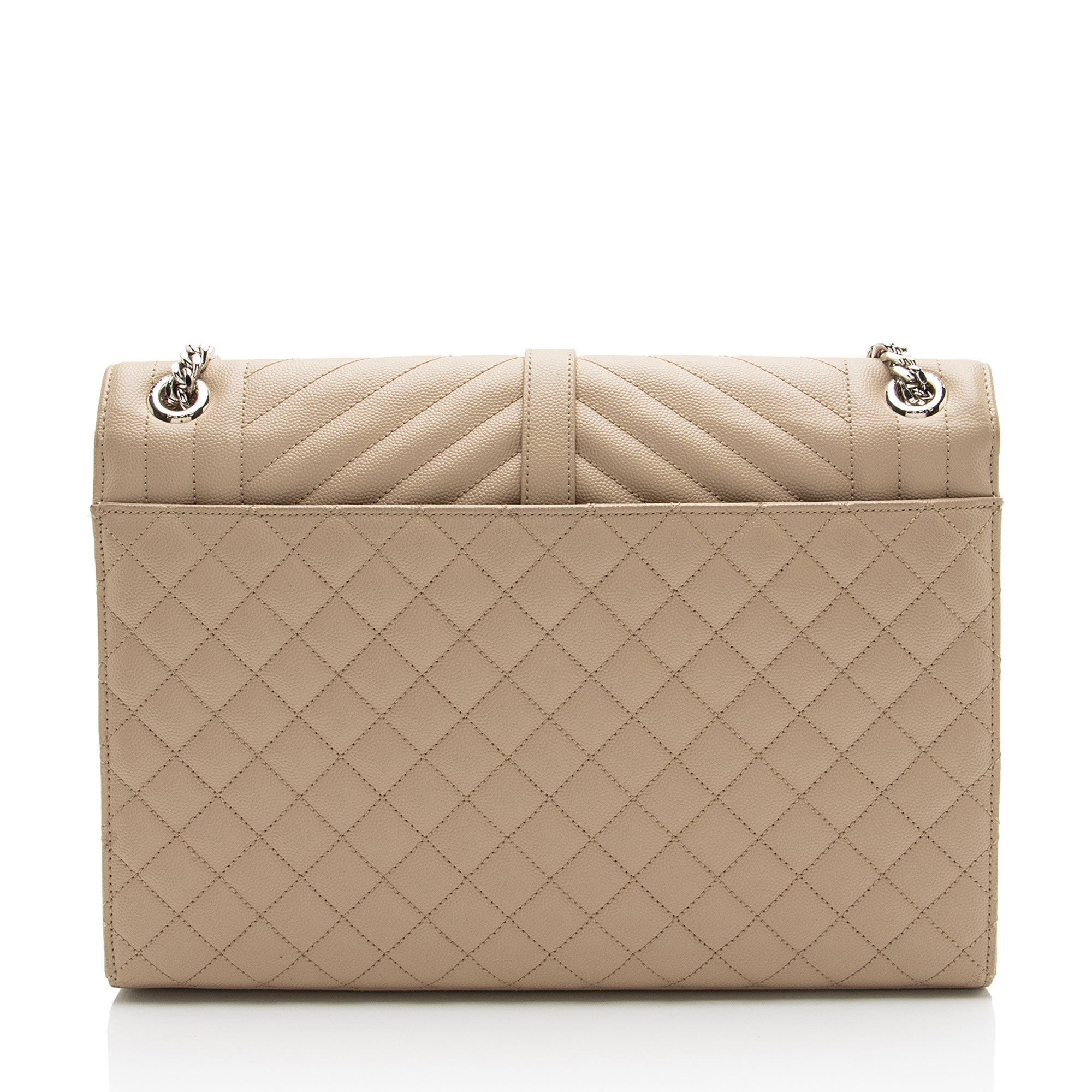 Saint Laurent Mixed Matelasse Grain de Poudre Monogram Large Shoulder Bag