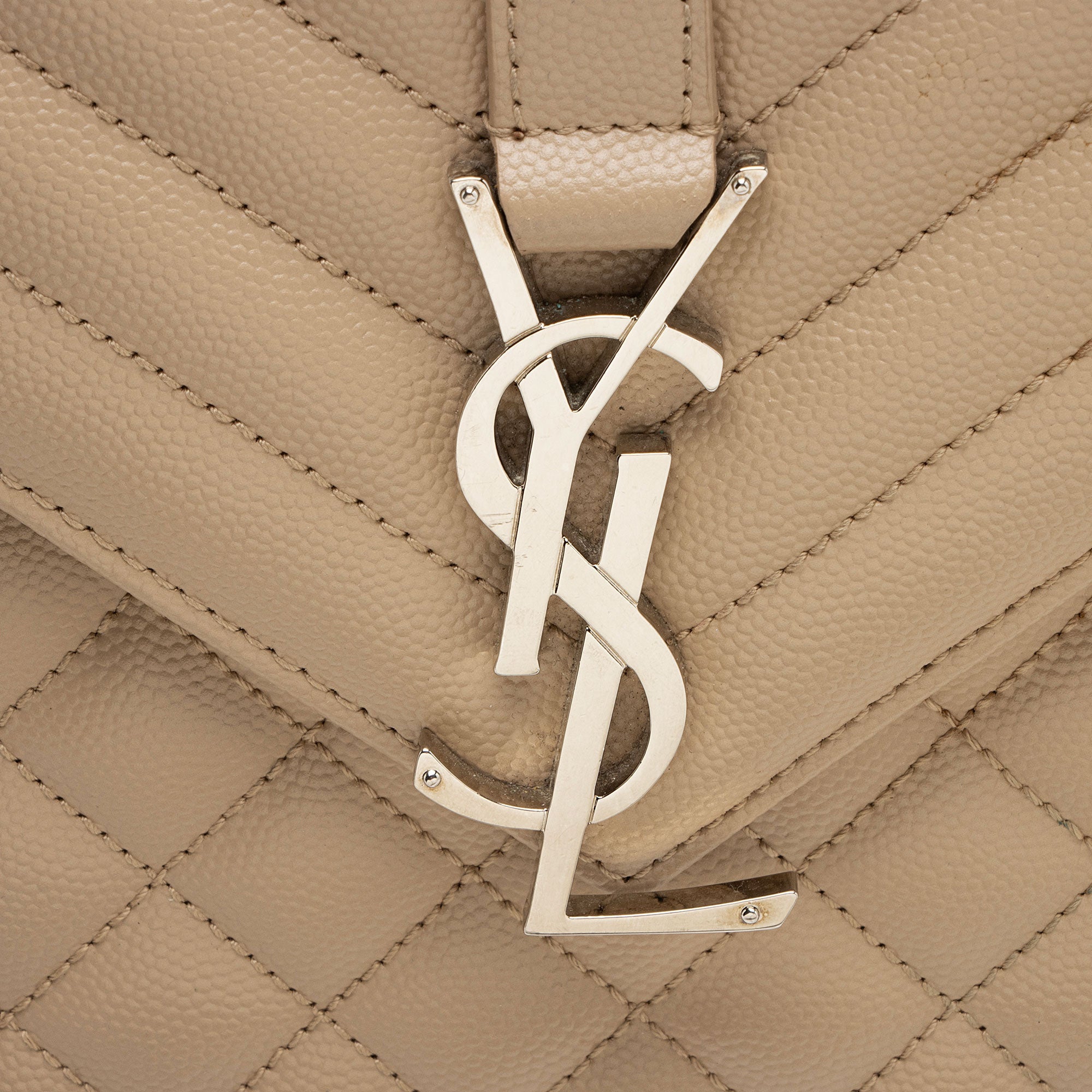 Saint Laurent Mixed Matelasse Grain de Poudre Monogram Large Shoulder Bag