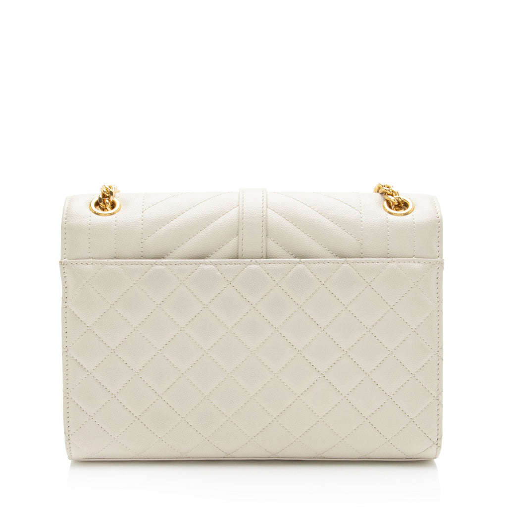 Saint Laurent Mixed Matelasse Grain de Poudre Monogram Medium Shoulder Bag