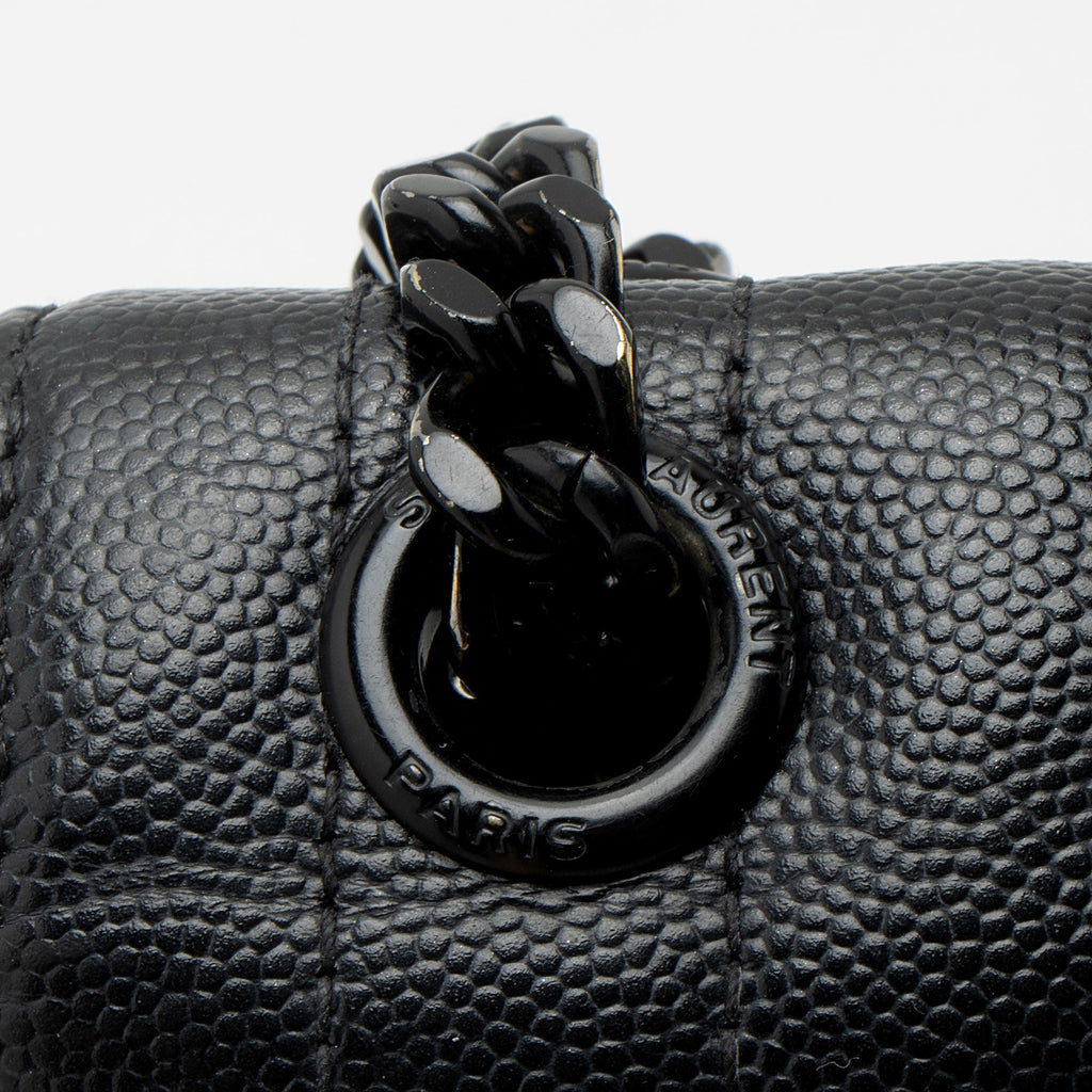 Saint Laurent Mixed Matelasse Grain de Poudre Monogram Medium Shoulder Bag