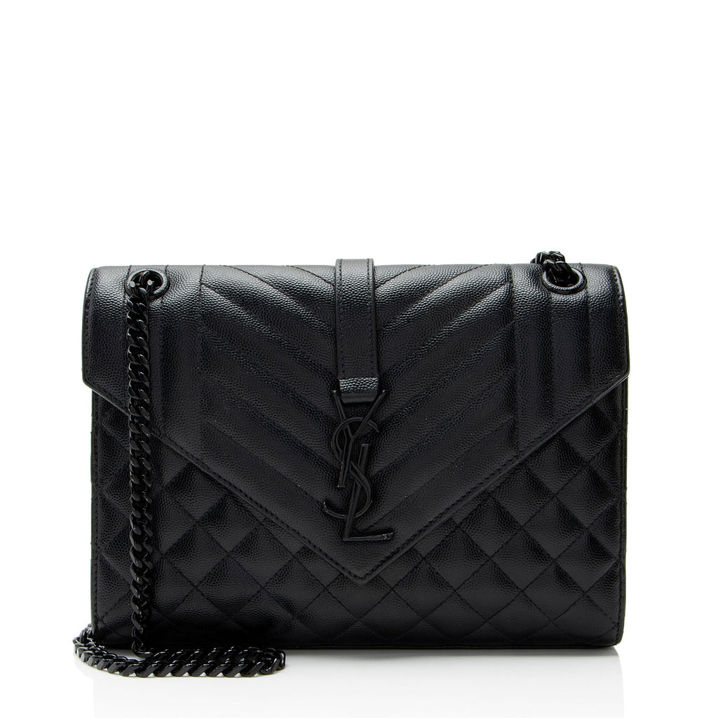 Saint Laurent Mixed Matelasse Grain de Poudre Monogram Medium Shoulder Bag