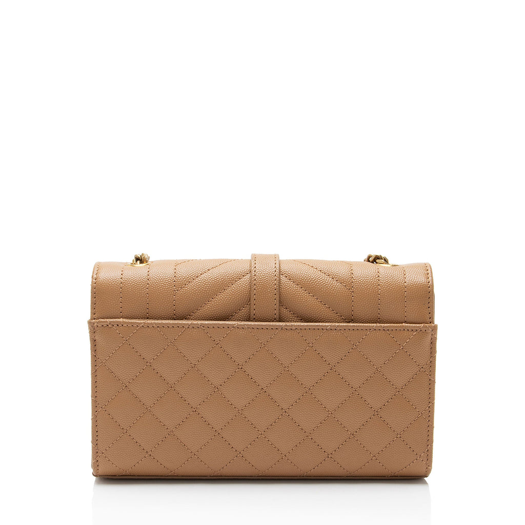 Saint Laurent Mixed Matelasse Grain de Poudre Monogram Small Shoulder Bag