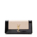 Saint Laurent Nappa Leather Bicolor Monogram Kate Clutch
