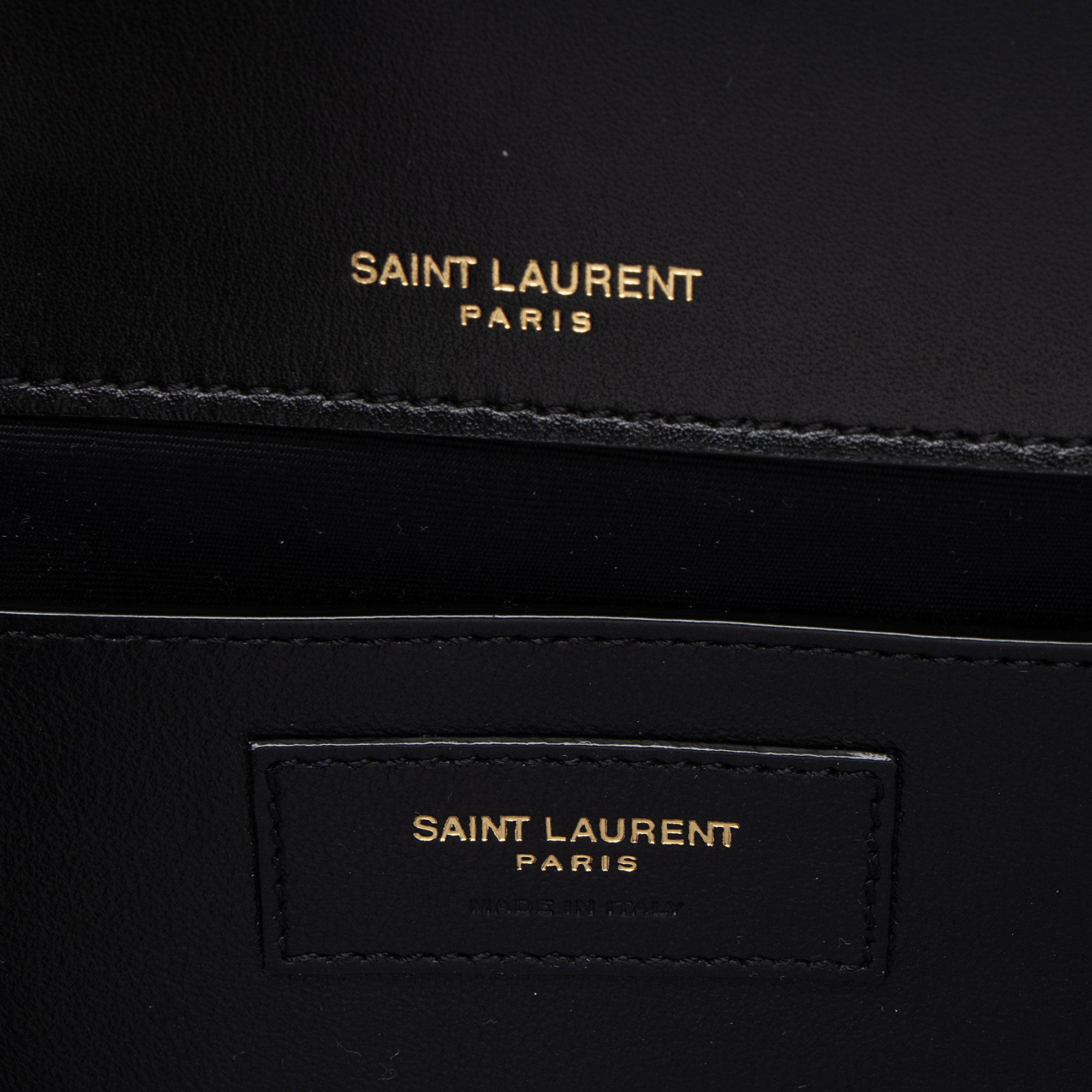 Saint Laurent Nappa Leather Bicolor Monogram Kate Clutch