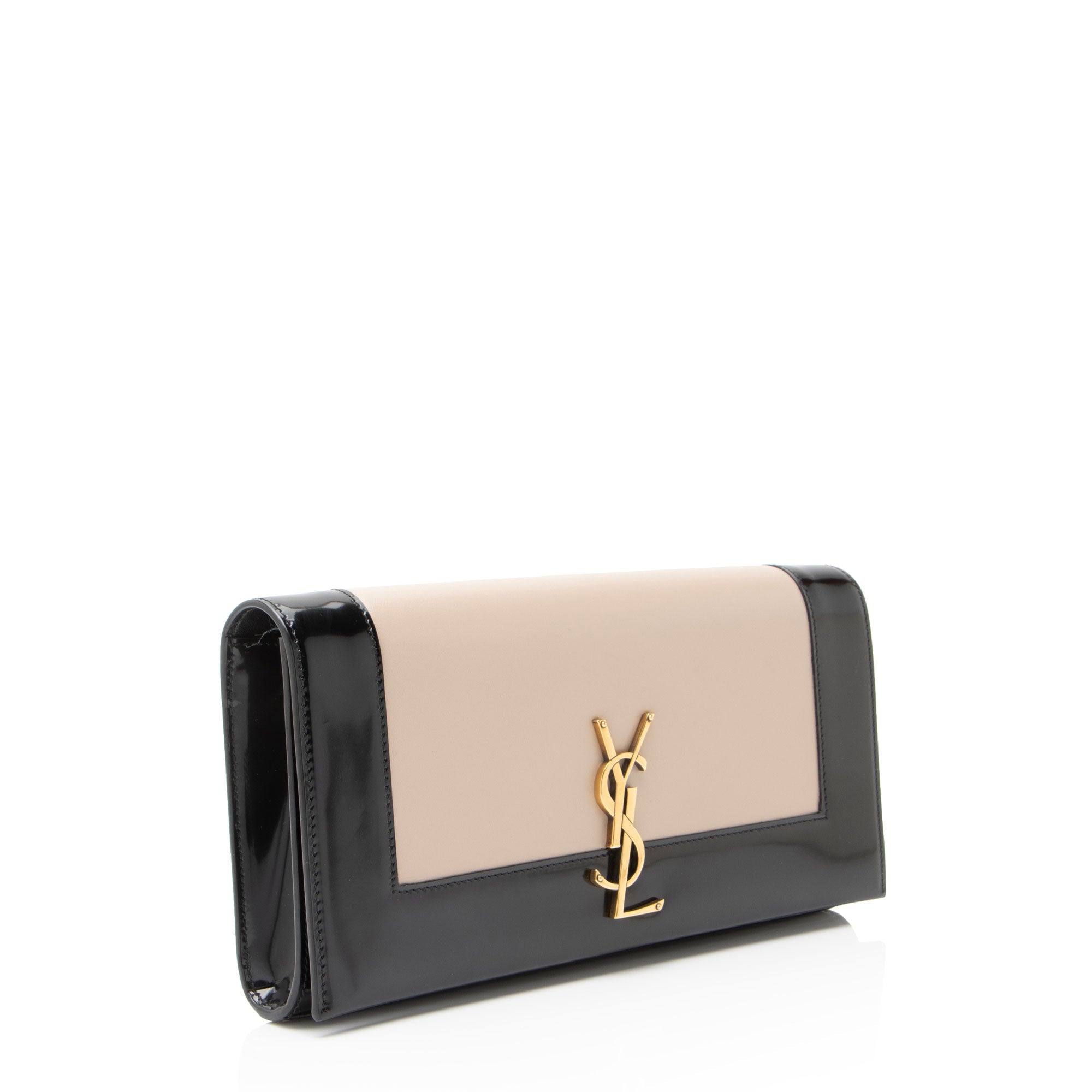 Saint Laurent Nappa Leather Bicolor Monogram Kate Clutch