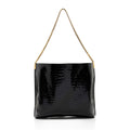 Saint Laurent Patent Croc Embossed Leather Suzanne Medium Hobo