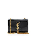 Saint Laurent Patent Leather Monogram Kate Tassel Mini Shoulder Bag