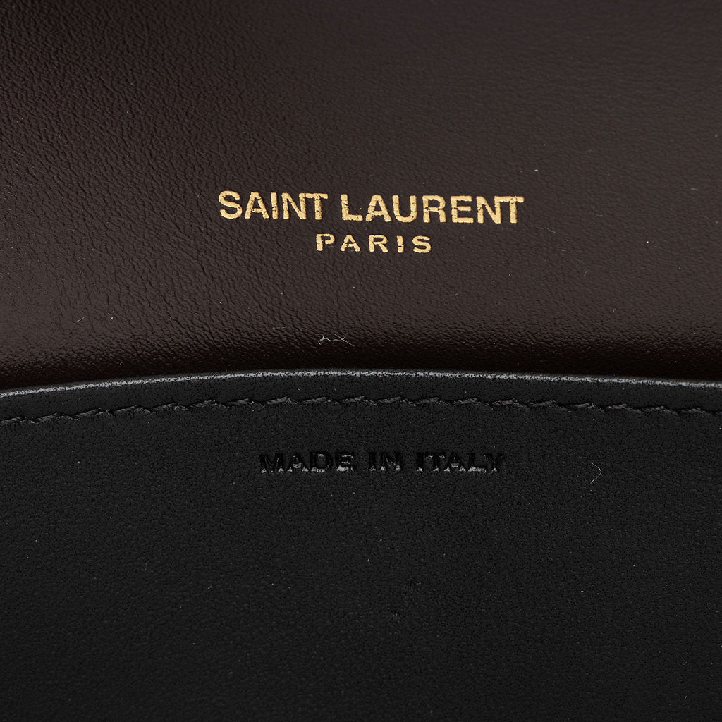 Saint Laurent Patent Leather Monogram Uptown Chain Wallet