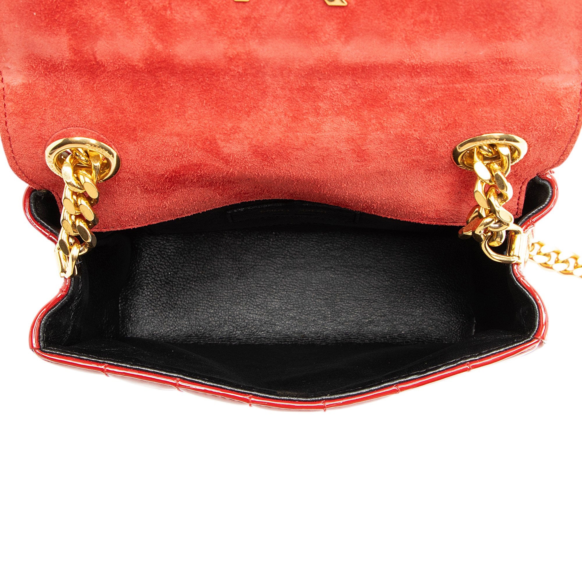 Saint Laurent Patent Leather Monogram Vicky Small Shoulder Bag
