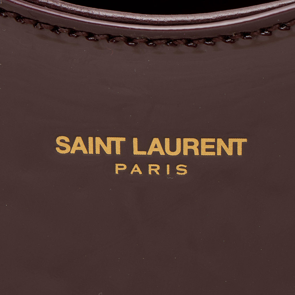 Saint Laurent Patent Leather Rendez-Vouz Medium Hobo