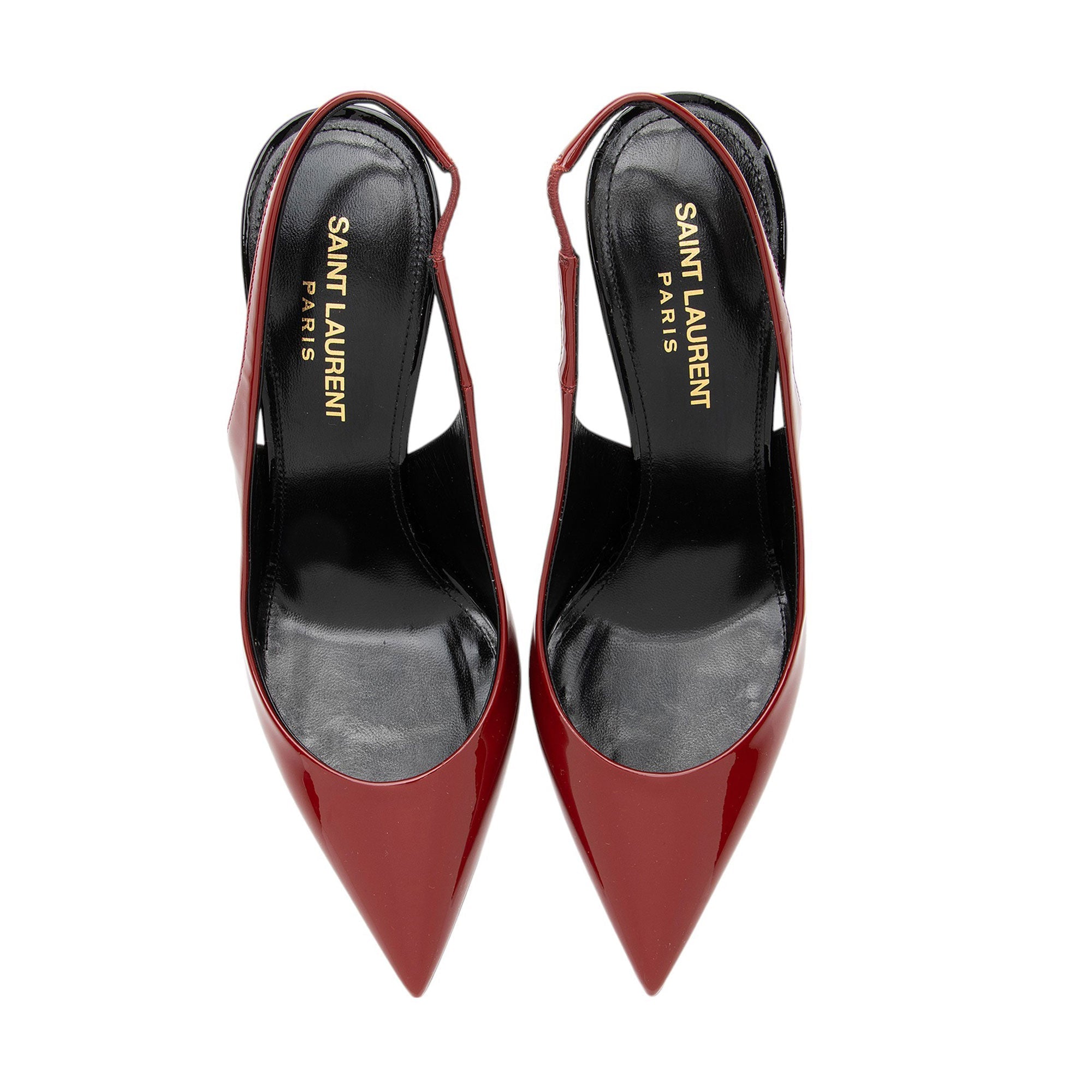 Saint Laurent Patent Leather Zoe Slingback Pumps - Size 7.5 / 37.5