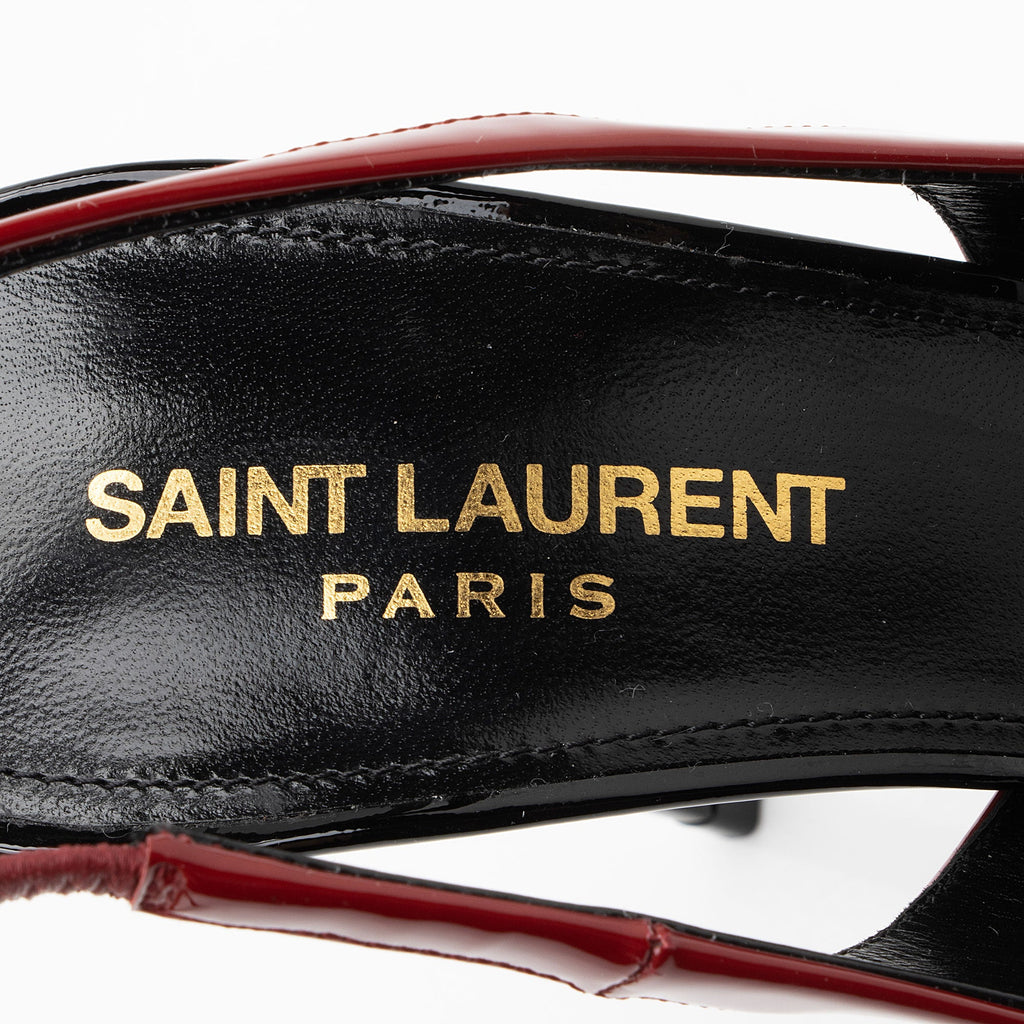 Saint Laurent Patent Leather Zoe Slingback Pumps - Size 7.5 / 37.5
