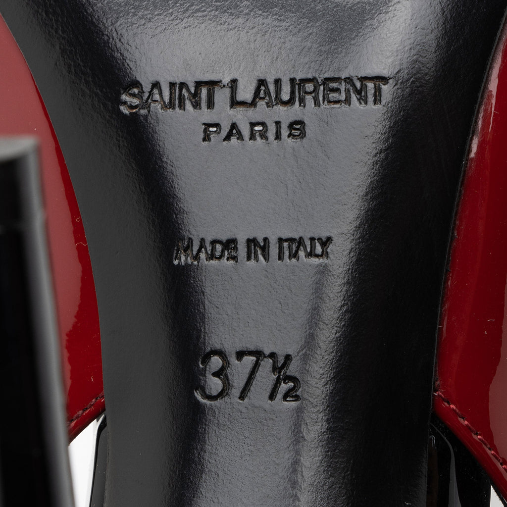 Saint Laurent Patent Leather Zoe Slingback Pumps - Size 7.5 / 37.5