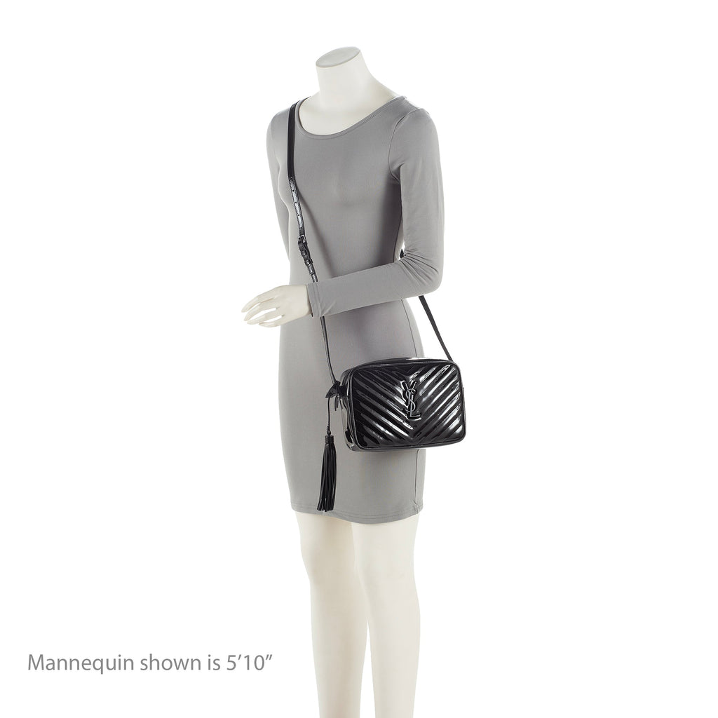 Saint Laurent Matelasse Patent Leather Monogram Lou Camera Bag (SHF-23056)