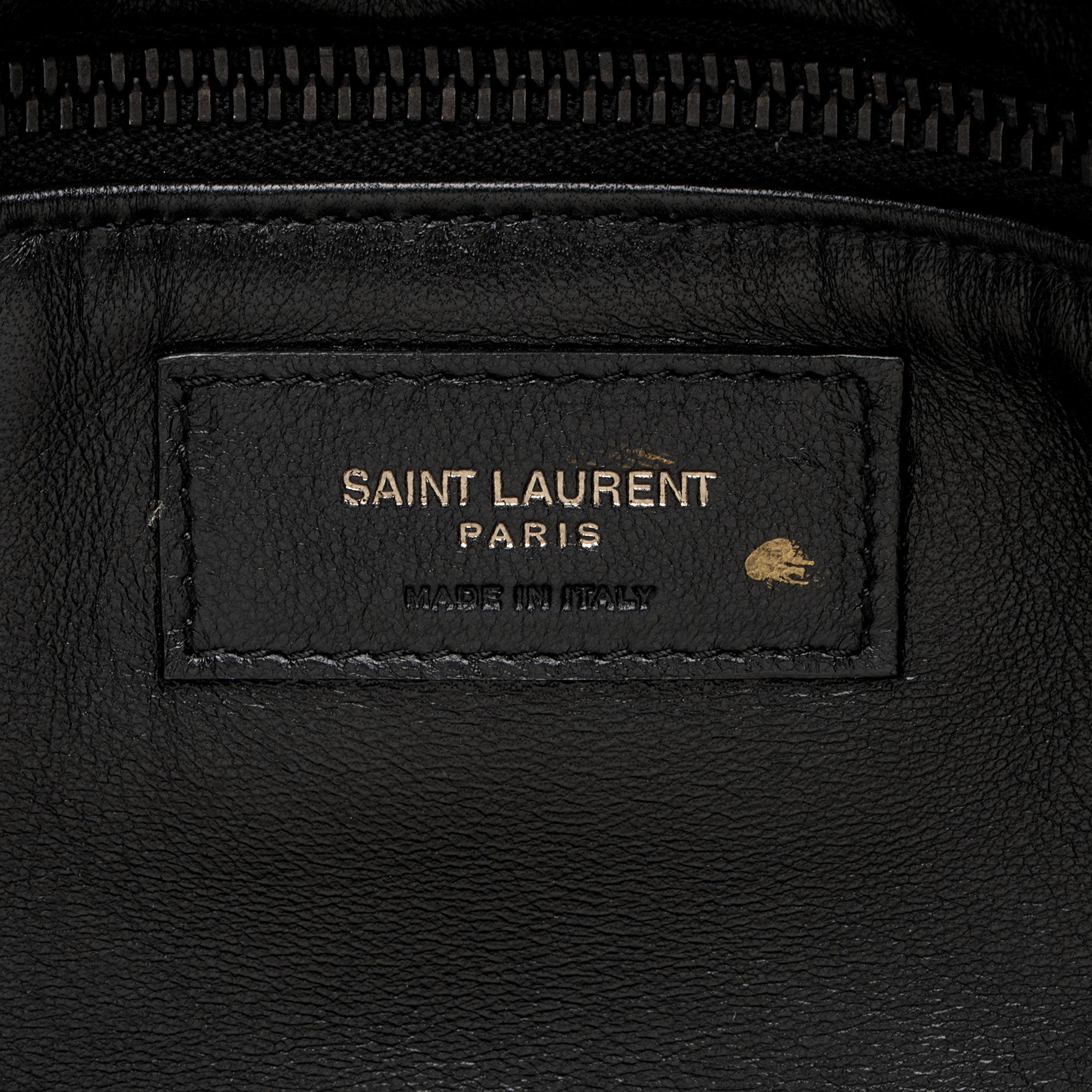 Saint Laurent Puffed Leather Logo Shopping Tote