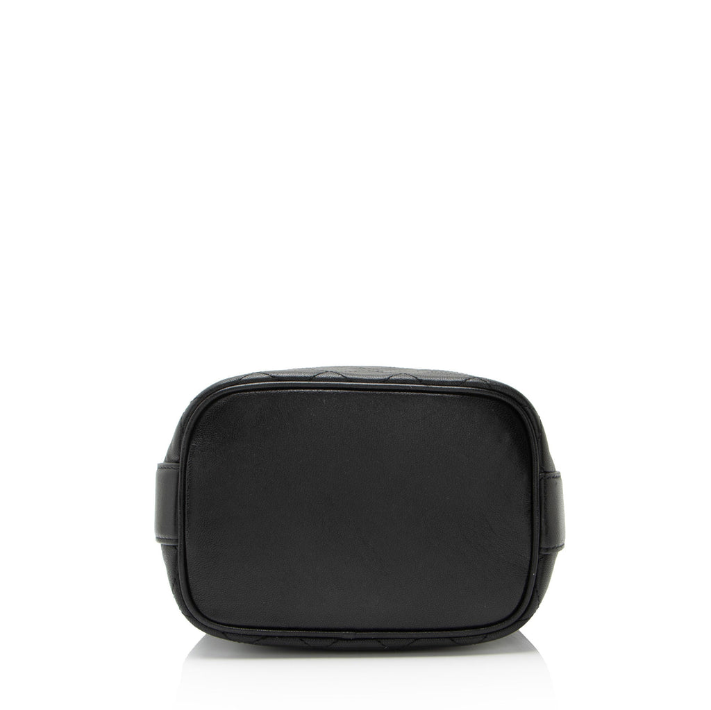 Saint Laurent Quilted Lambskin Cassandre Small Bucket Bag