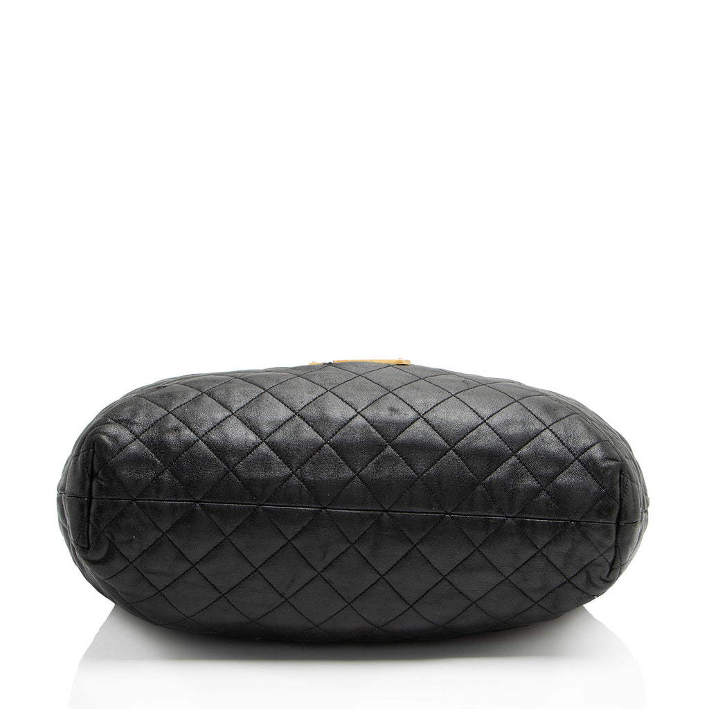 Saint Laurent Quilted Lambskin Monogram Icare Maxi Shopping Tote