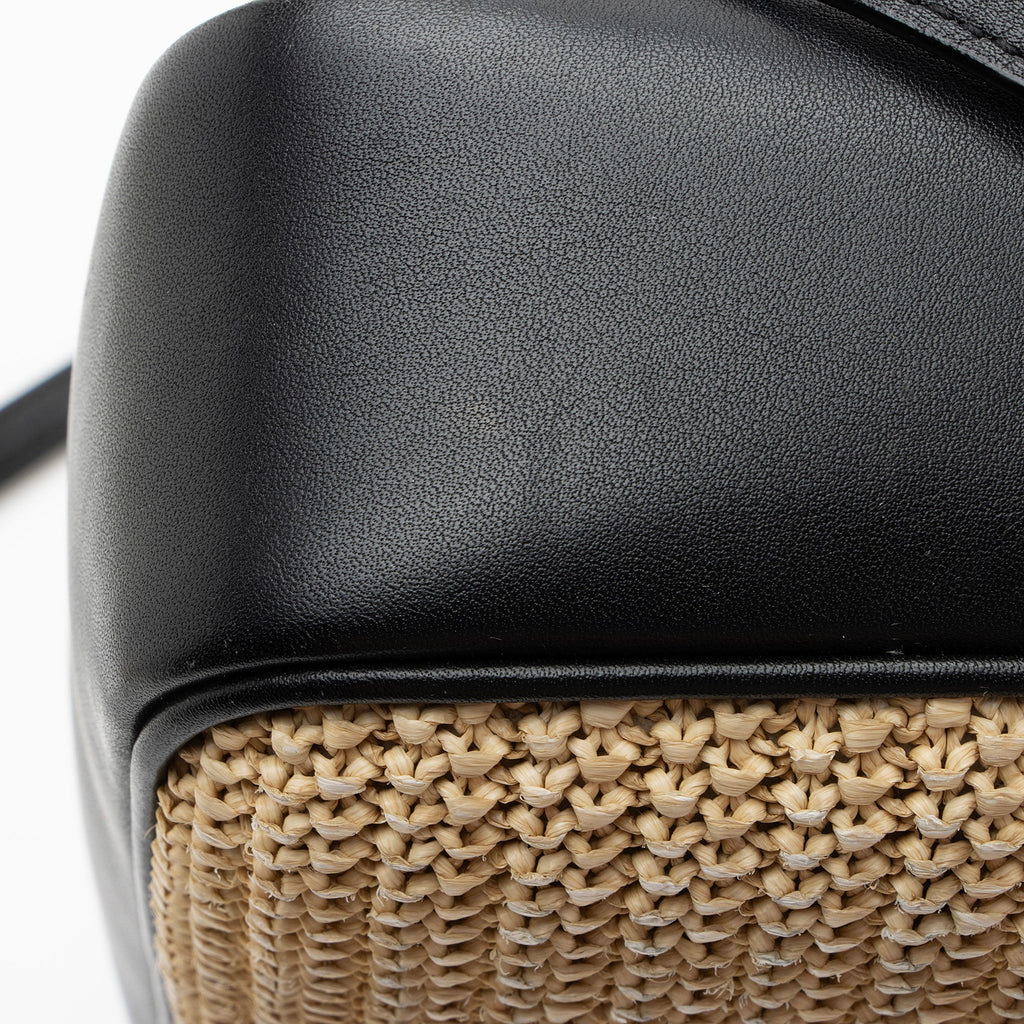 Saint Laurent Raffia Calfskin Monogram Lou Camera Bag