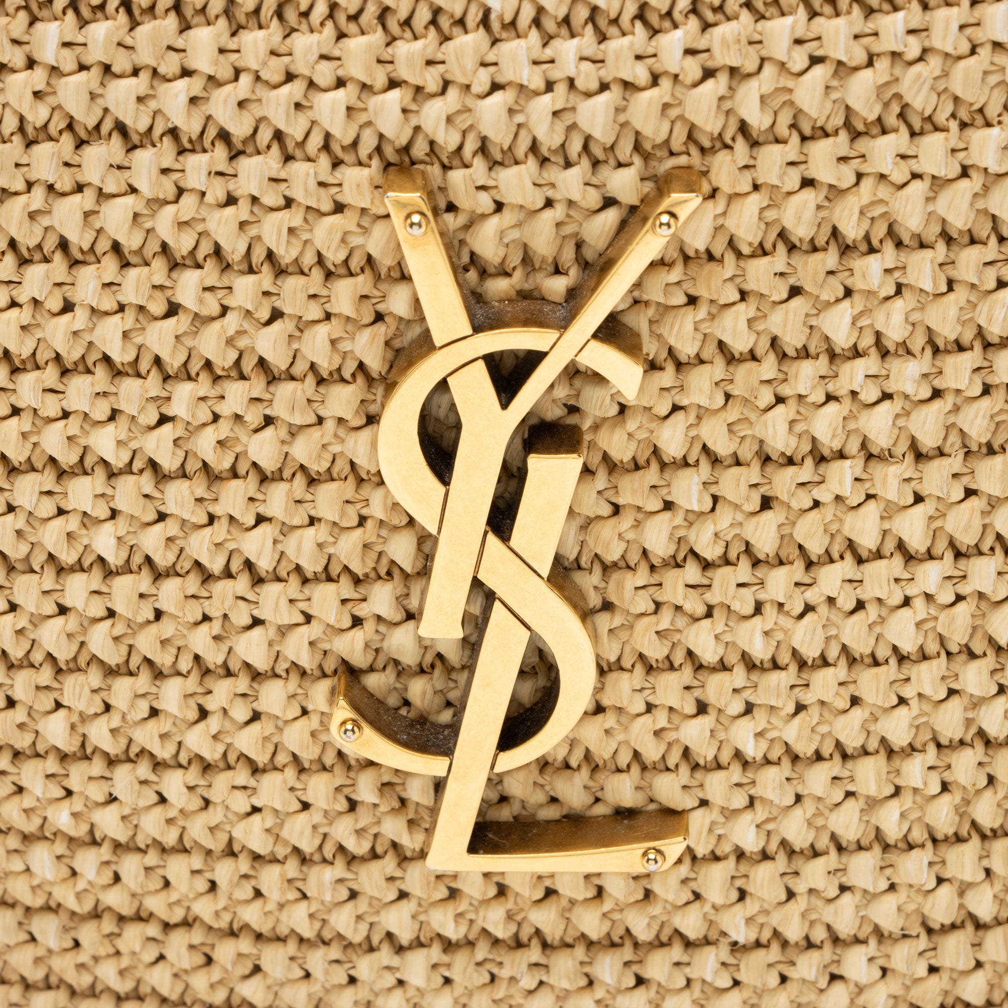 Saint Laurent Raffia Calfskin Monogram Lou Camera Bag