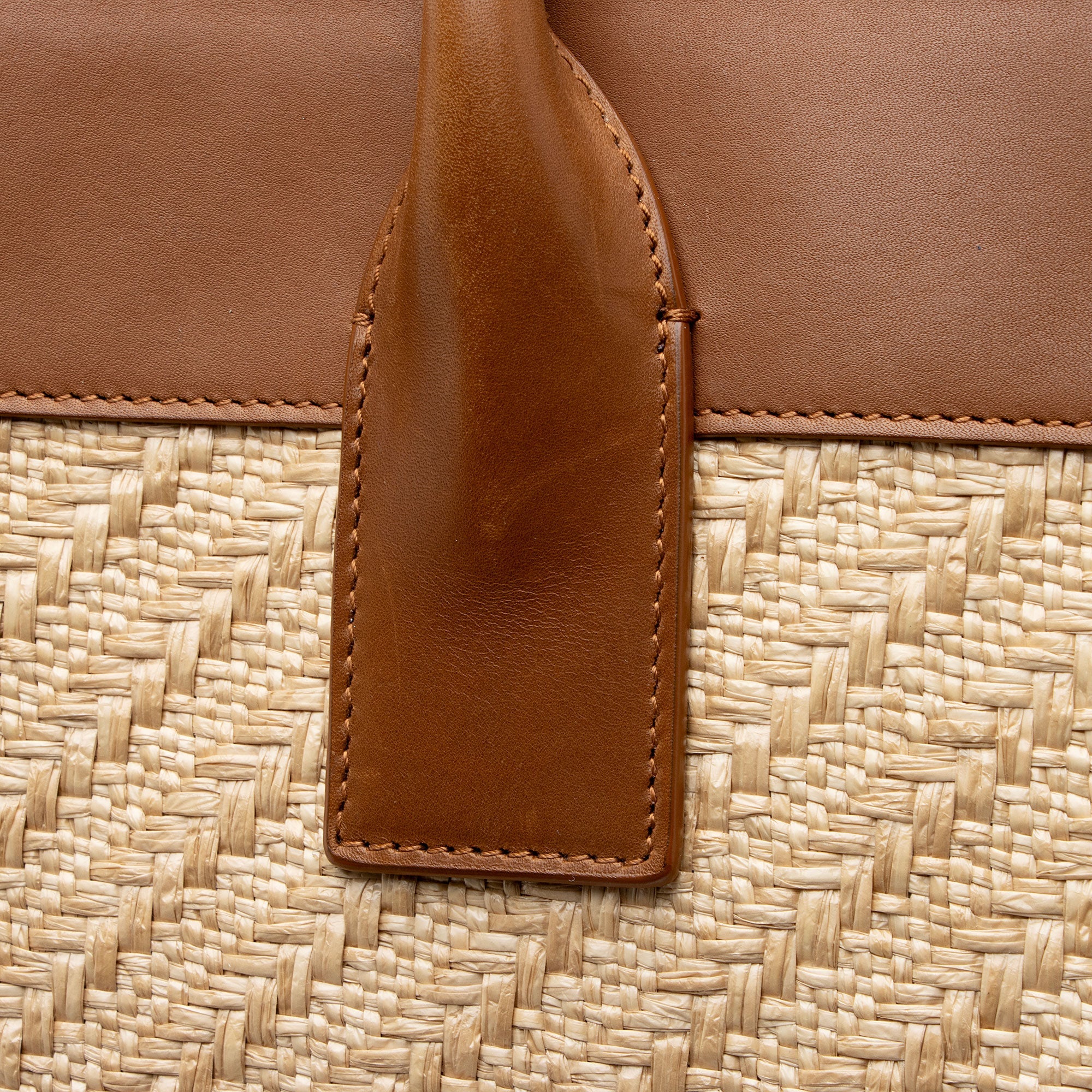 Saint Laurent Raffia Calfskin Rive Gauche Large Tote