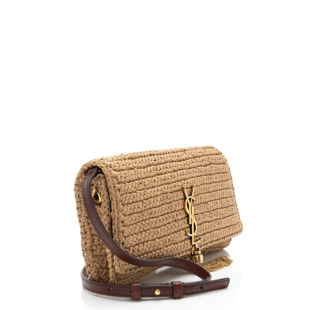 Saint Laurent Raffia Kate 99 Tassel Shoulder Bag