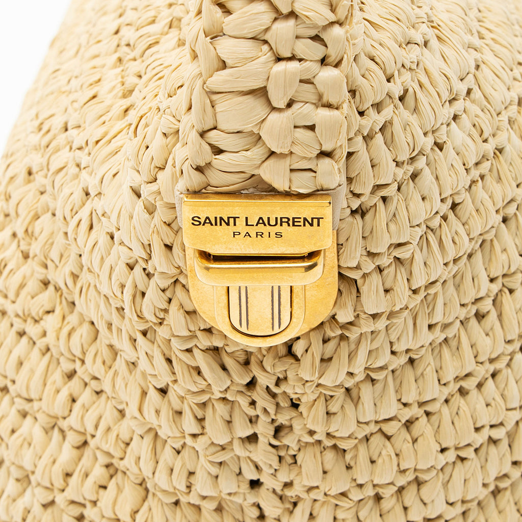 Saint Laurent Raffia Le Tuc Shoulder Bag