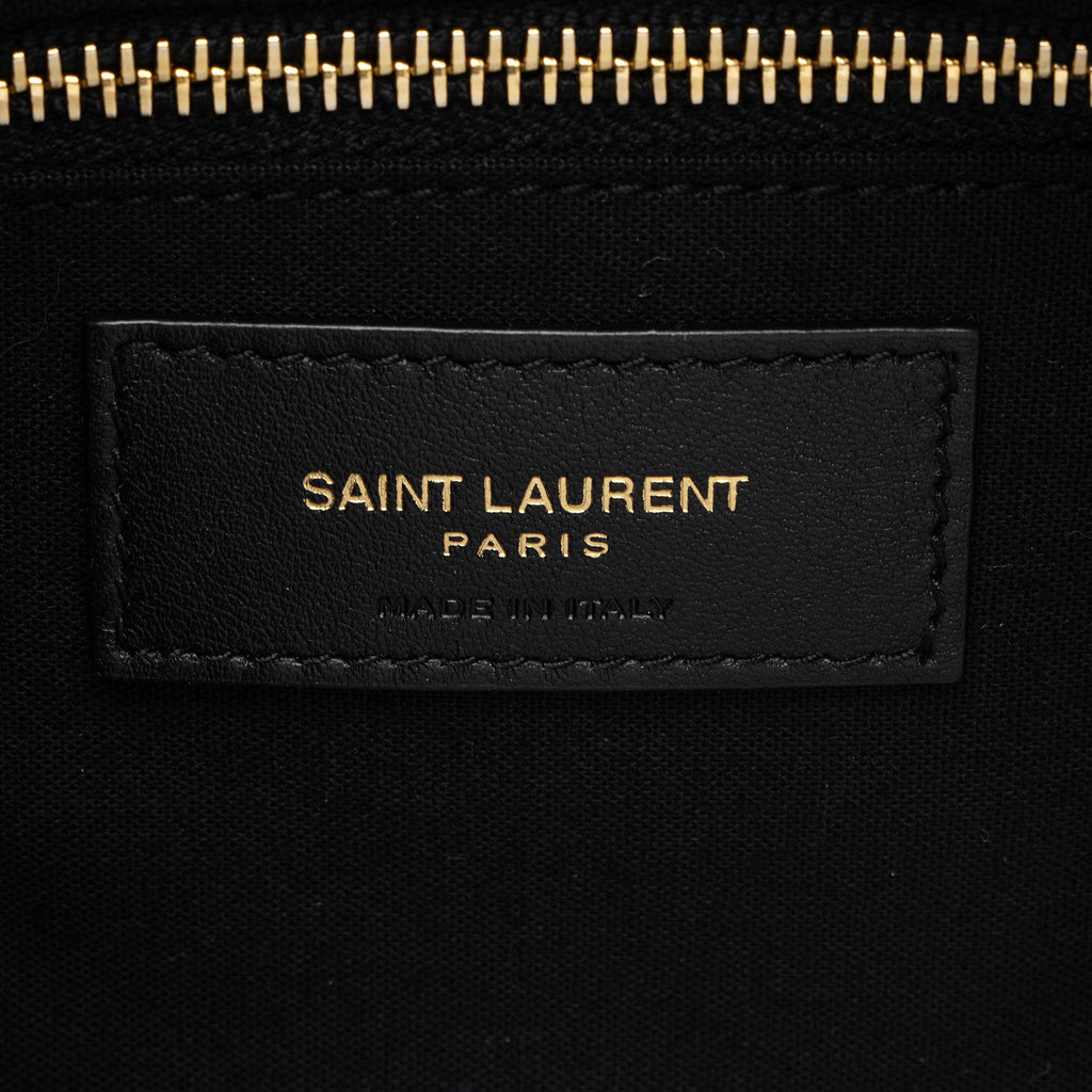 Saint Laurent Raffia Le Tuc Shoulder Bag