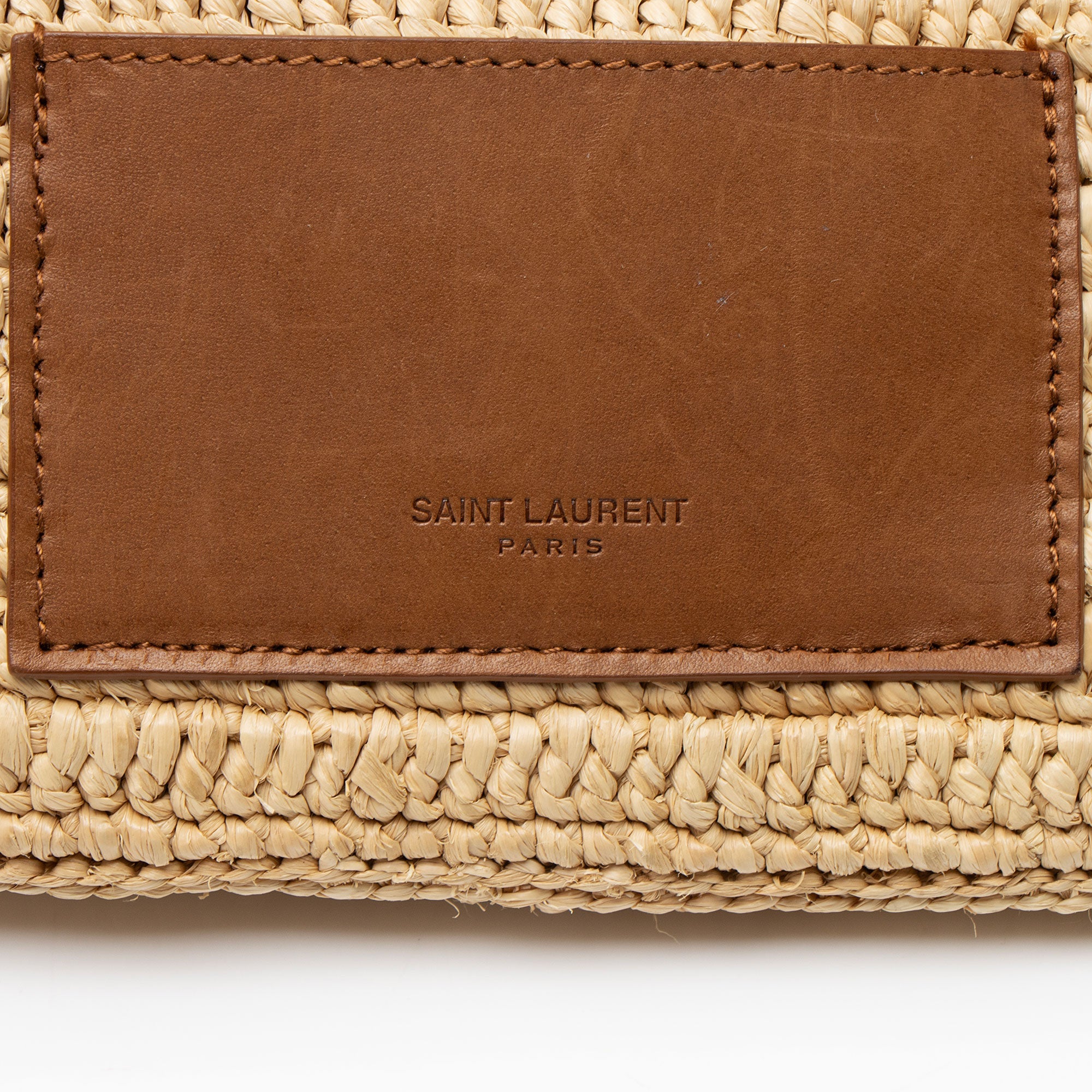 Saint Laurent Raffia Monogram Icare Pouch