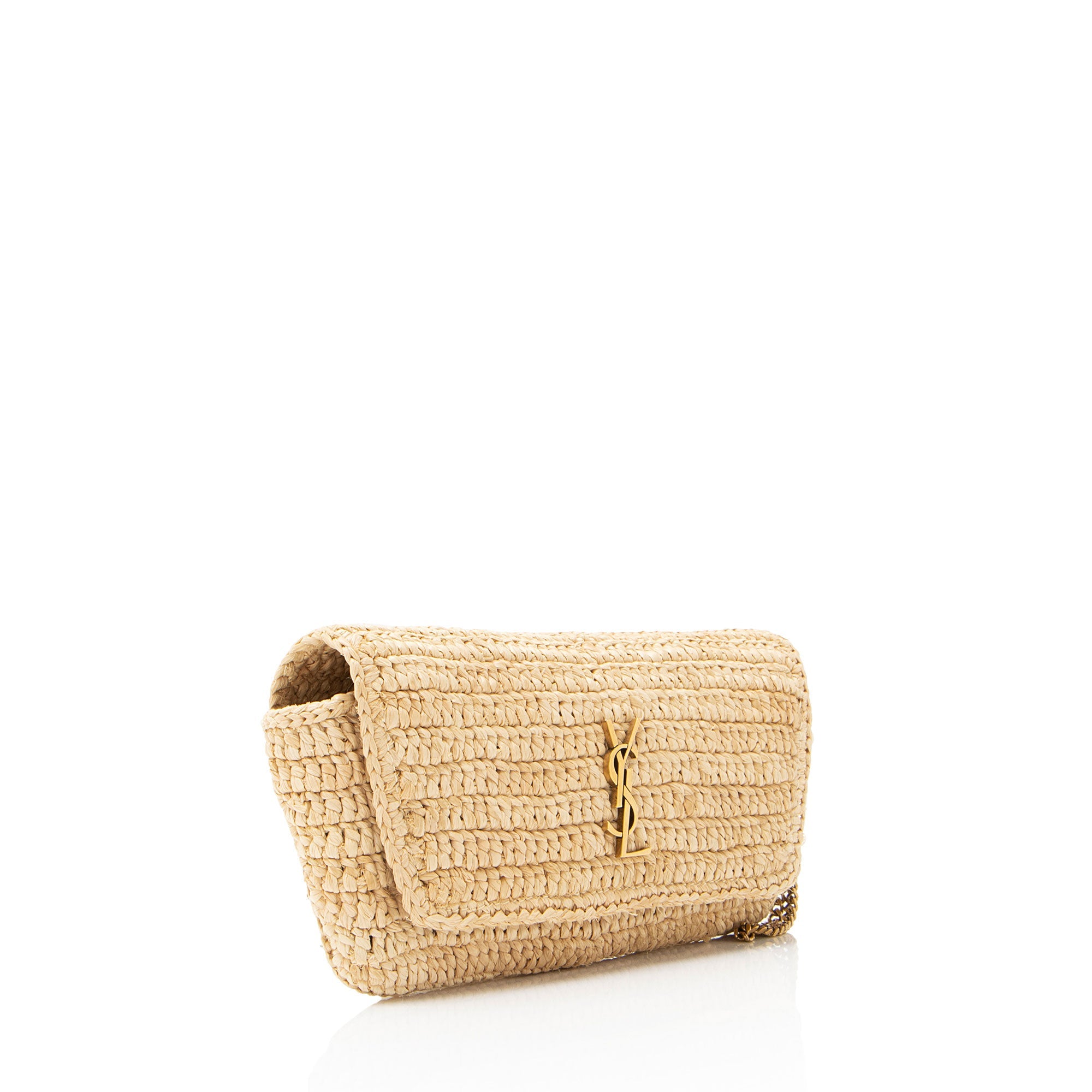 Saint Laurent Raffia Monogram Icare Pouch