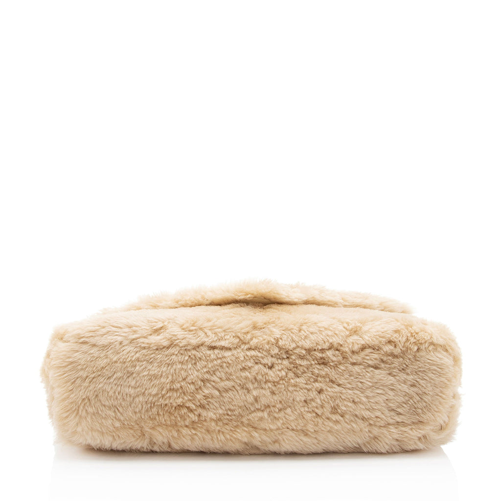 Saint Laurent Shearling Lambskin Puffer Sade Clutch - FINAL SALE (SHF-OG4bp5)